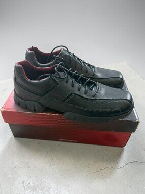 ROCKPORT Men’s Atmore Black Leather Lace Shoes Size 10 W